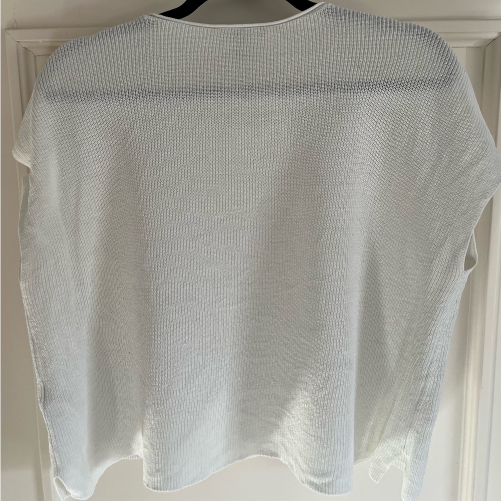 Organic Linen Eileen Fisher Oversized Cropped Sleeveless Top Coastal Minimal - Picture 7 of 7